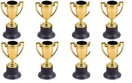 (24) 4'' Gold Plastic Mini TROPHIES ~ Fun Party Favors ~ ~ Carnival Prize~ 4''