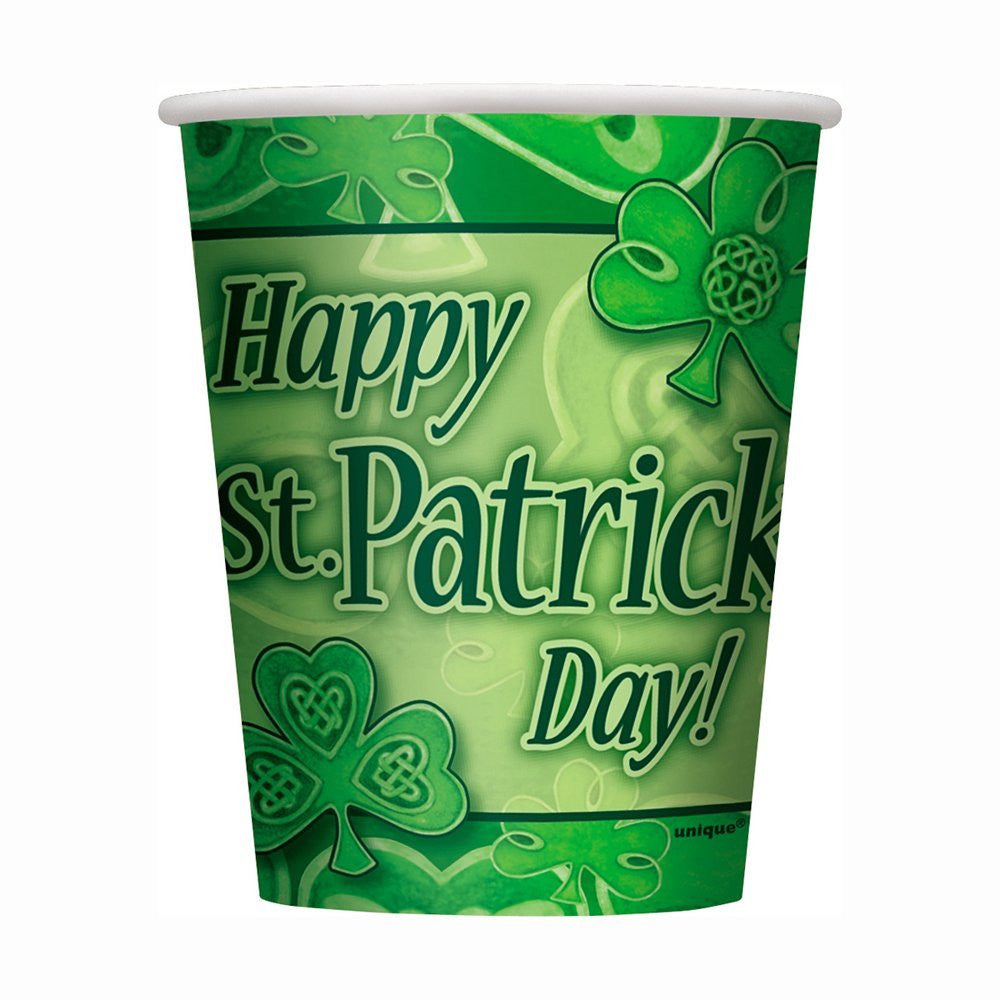 9oz Saint Patrick's Day Clover Paper Cups, 8ct