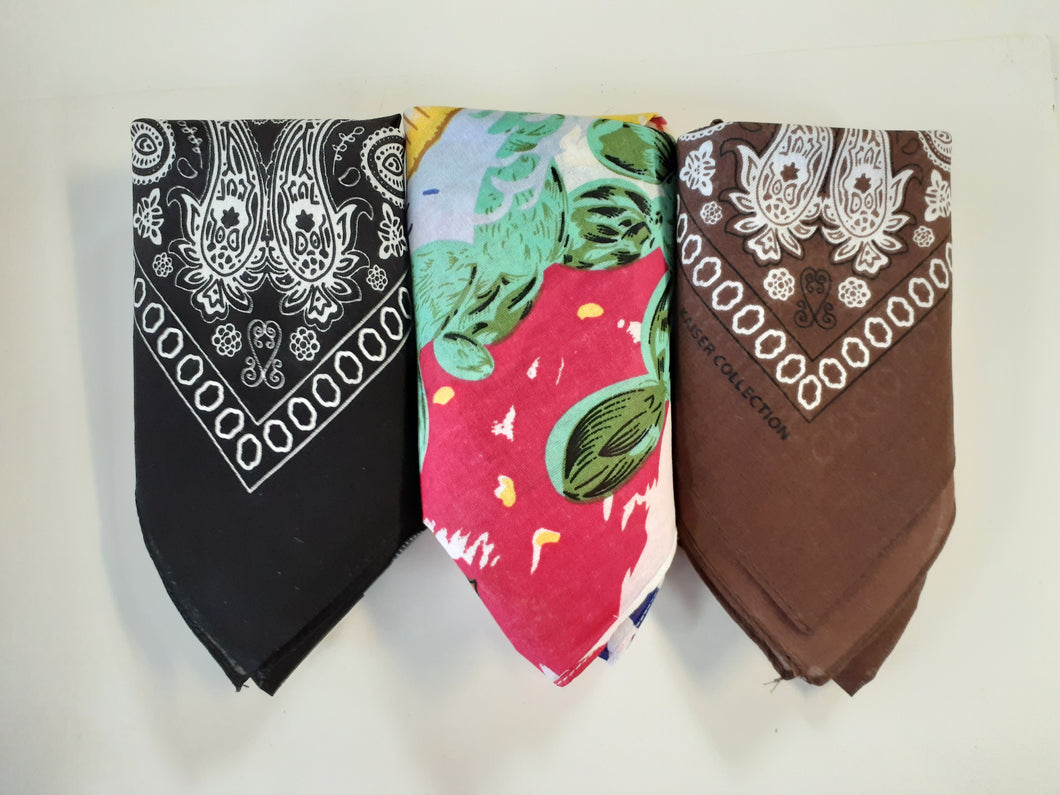 3 Colorful Bandanas