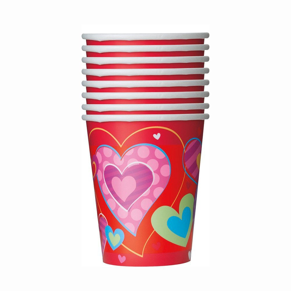 9oz I Heart Valentine Paper Cups, 8ct