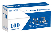 Load image into Gallery viewer, #6 3/4 White Envelope w/ Gummed Closure (100/Pack)
