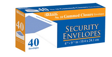 Load image into Gallery viewer, #10 Security Envelope w/ Gummed Closure (40/Pack)
