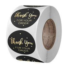 Load image into Gallery viewer, &quot;THANK you for your order&quot;sticker for envelope sealing labels sticker black pink transparent gold sticker stationery supply
