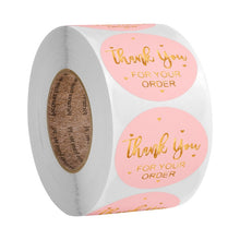 Load image into Gallery viewer, &quot;THANK you for your order&quot;sticker for envelope sealing labels sticker black pink transparent gold sticker stationery supply
