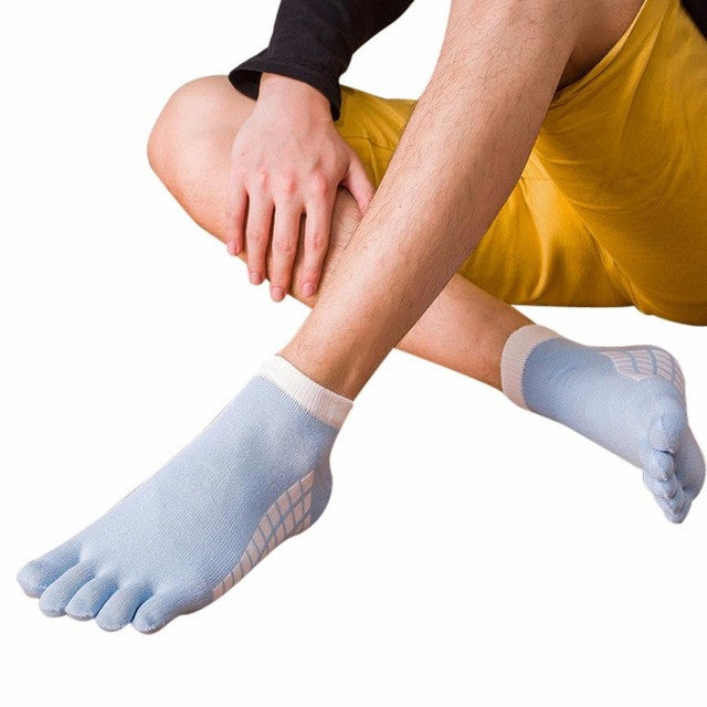 2017 New Mens Toe Yoga  Socks Cotton Five Fingers Sport Socks Running Socks with Toes Ankle Socks 5 colors #EW